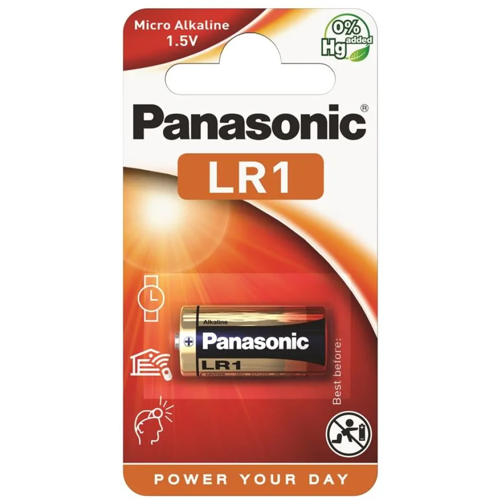 Батарейка Panasonic лужна LR1(910А, MN9100) блістер, 1 шт., LR1L/1BE UA